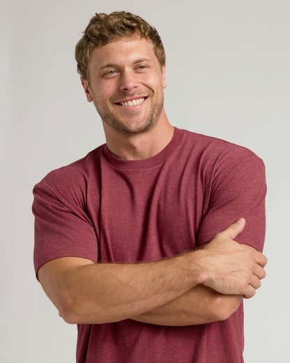 Dark Heather Claret Classic Crew Neck