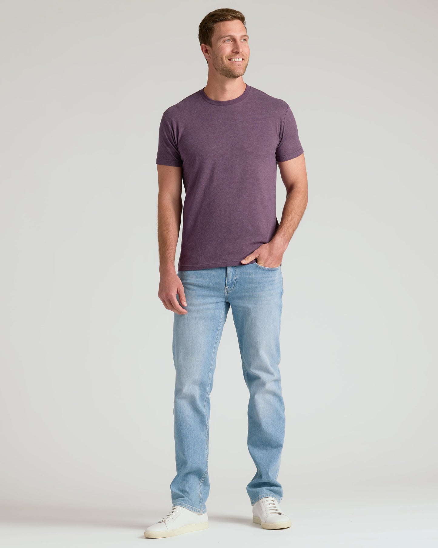 Dark Heather Plum Classic Crew Neck