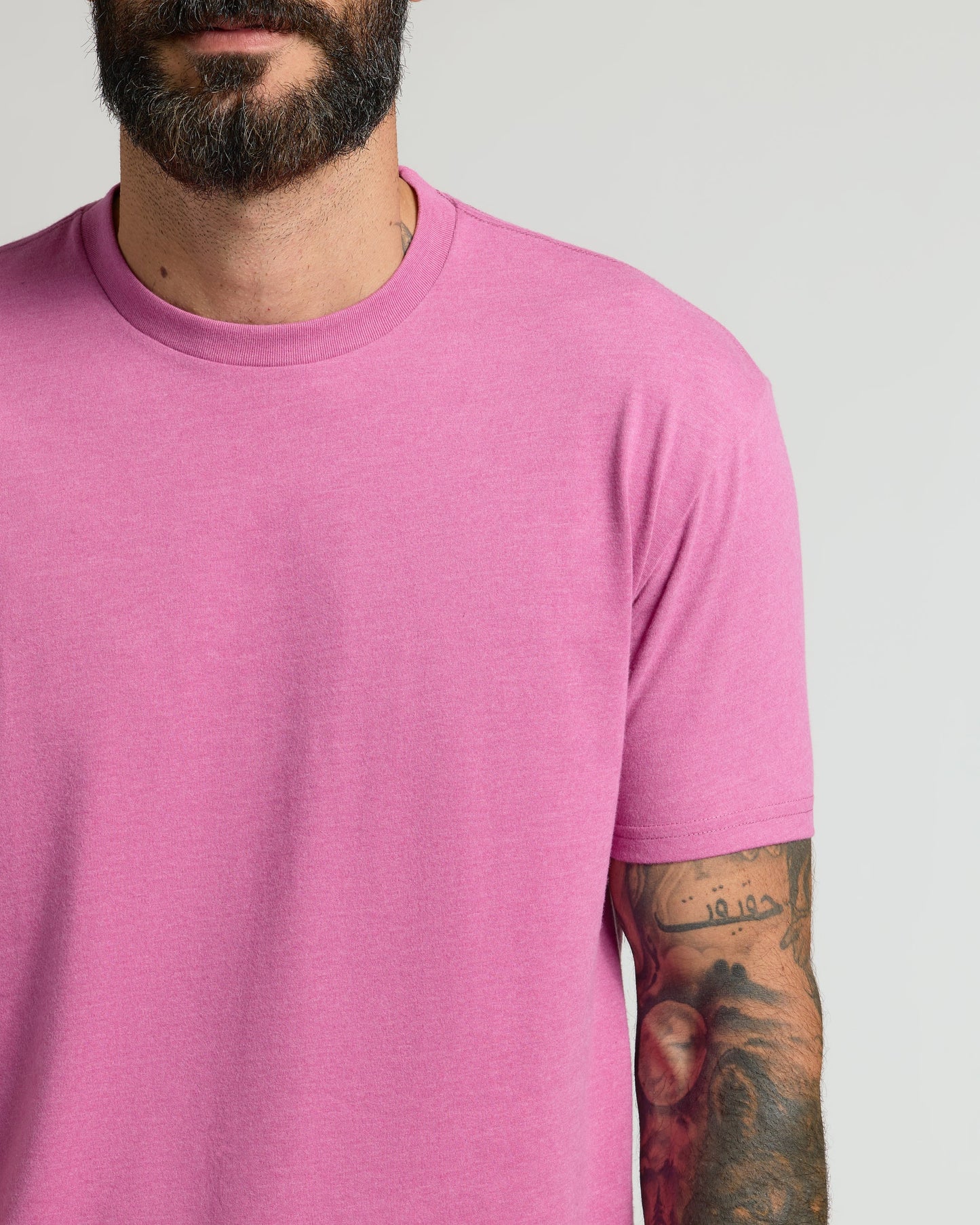 Heather Magenta Classic Crew Neck