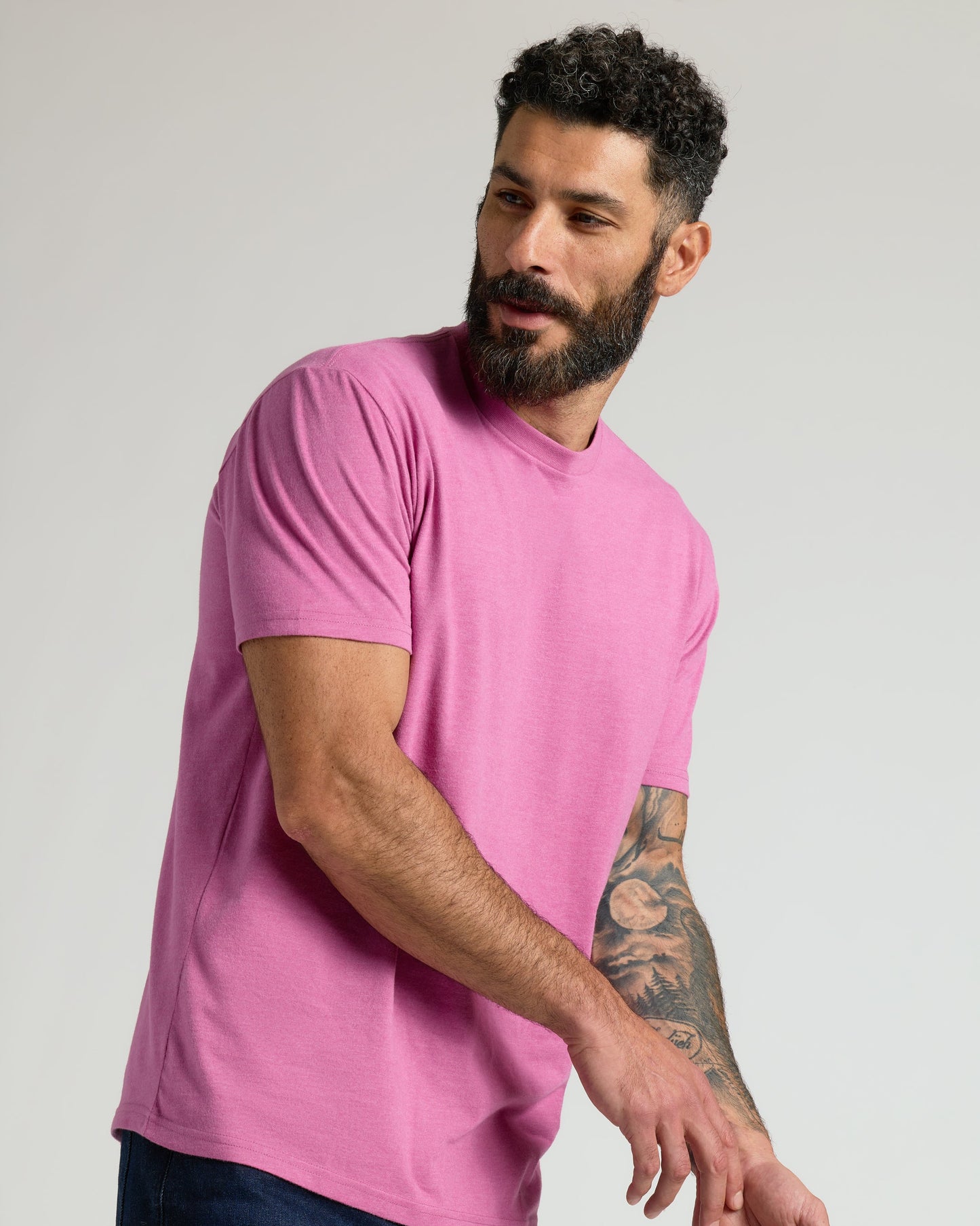 Heather Magenta Classic Crew Neck