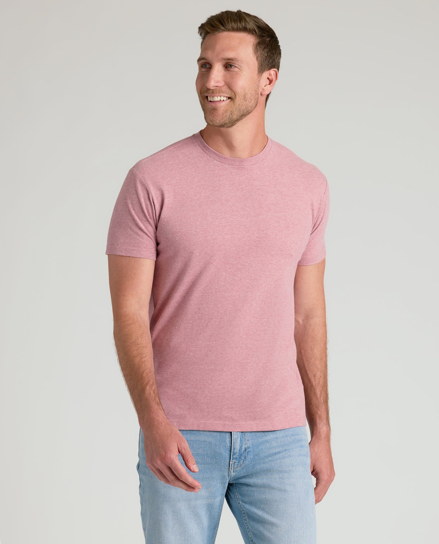 Light Heather Boysenberry Classic Crew Neck