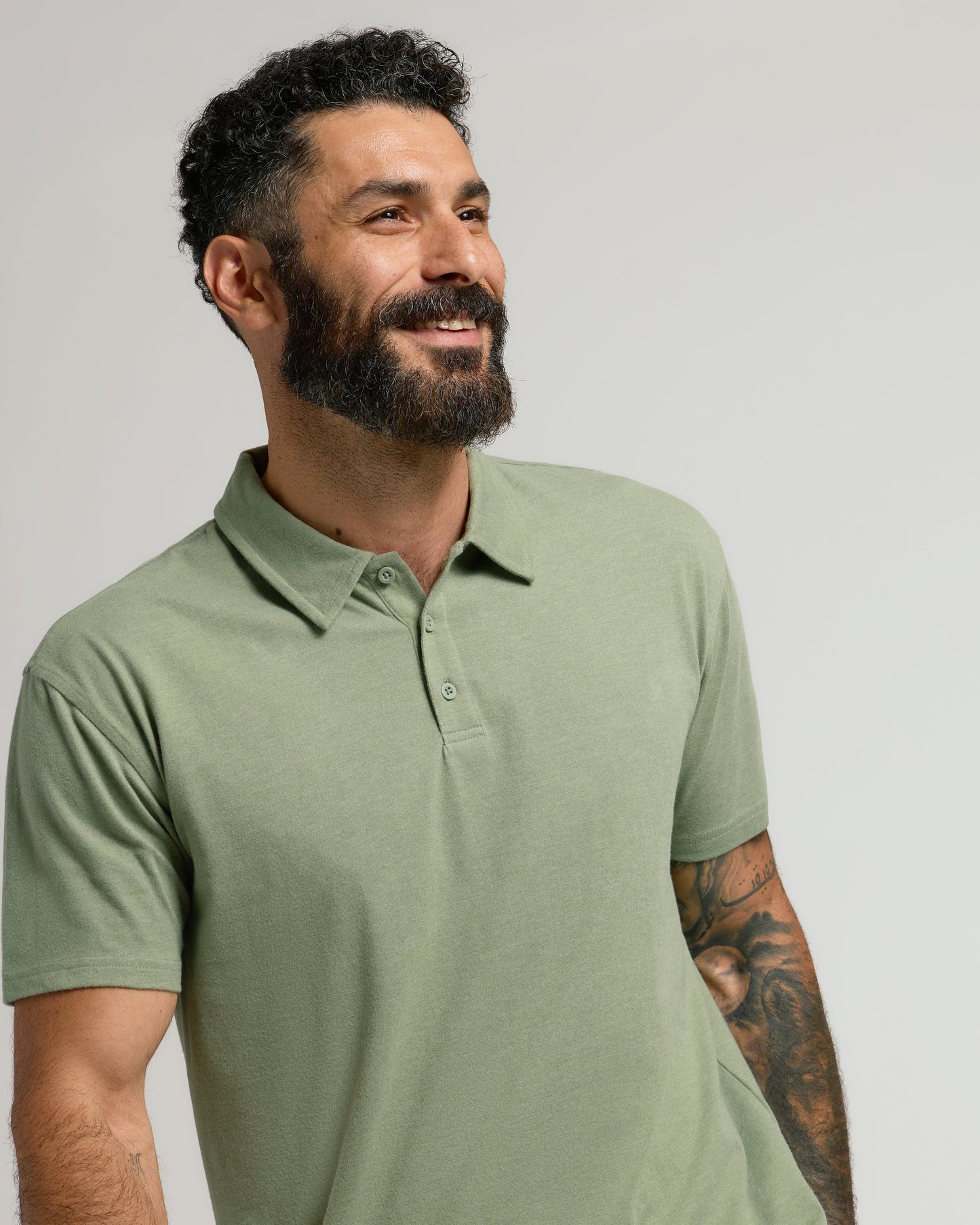 Dark Heather Bay Green Classic Polo