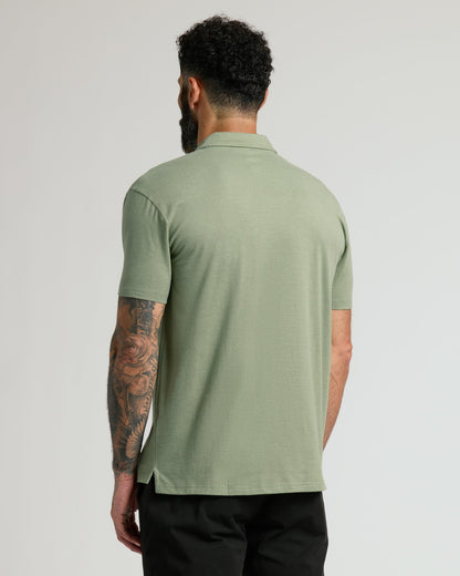Dark Heather Bay Green Classic Polo