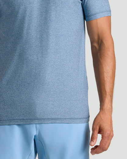 Heather Azul Active Crew Neck Tee