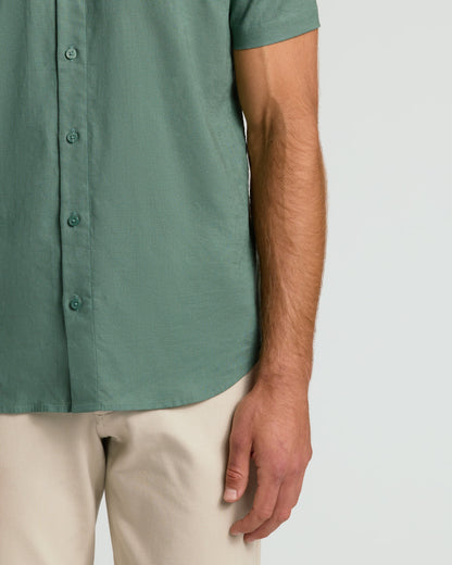 Moss Short Sleeve Linen Shirt