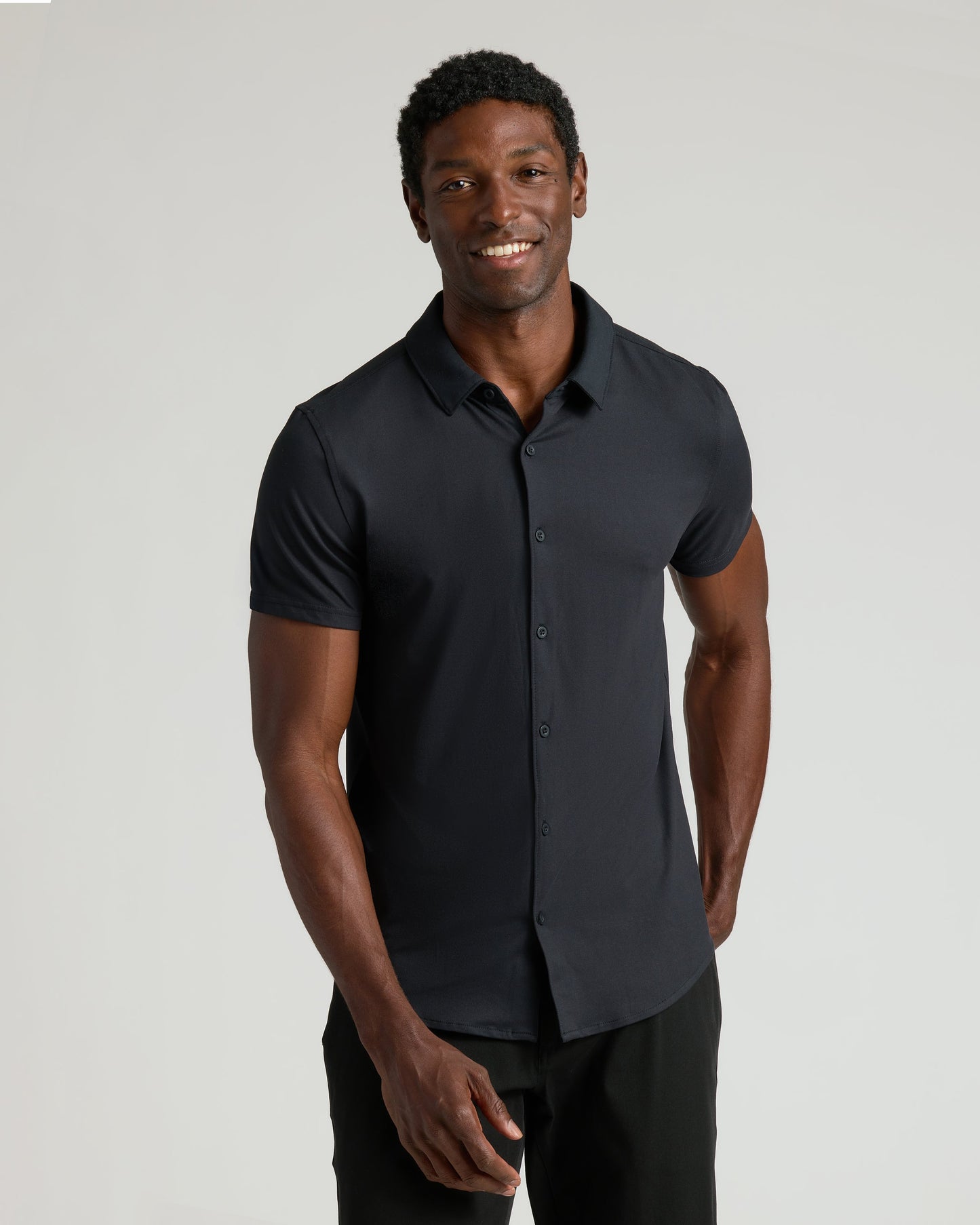 Black Short Sleeve Comfort Knit Shirt
