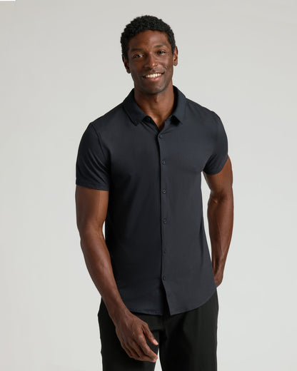 Black Short Sleeve Comfort Knit Shirt
