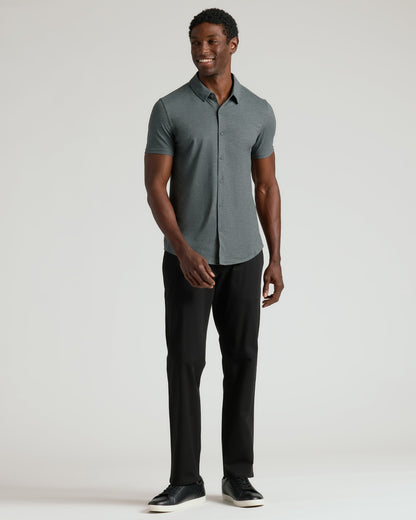 Charcoal Heather Gray Short Sleeve Comfort Knit Shirt