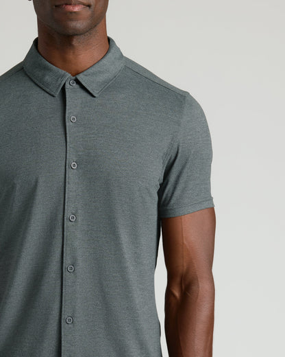 Charcoal Heather Gray Short Sleeve Comfort Knit Shirt