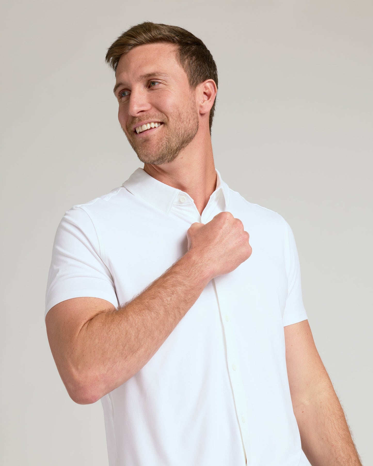 White Short Sleeve Comfort Knit Shirt