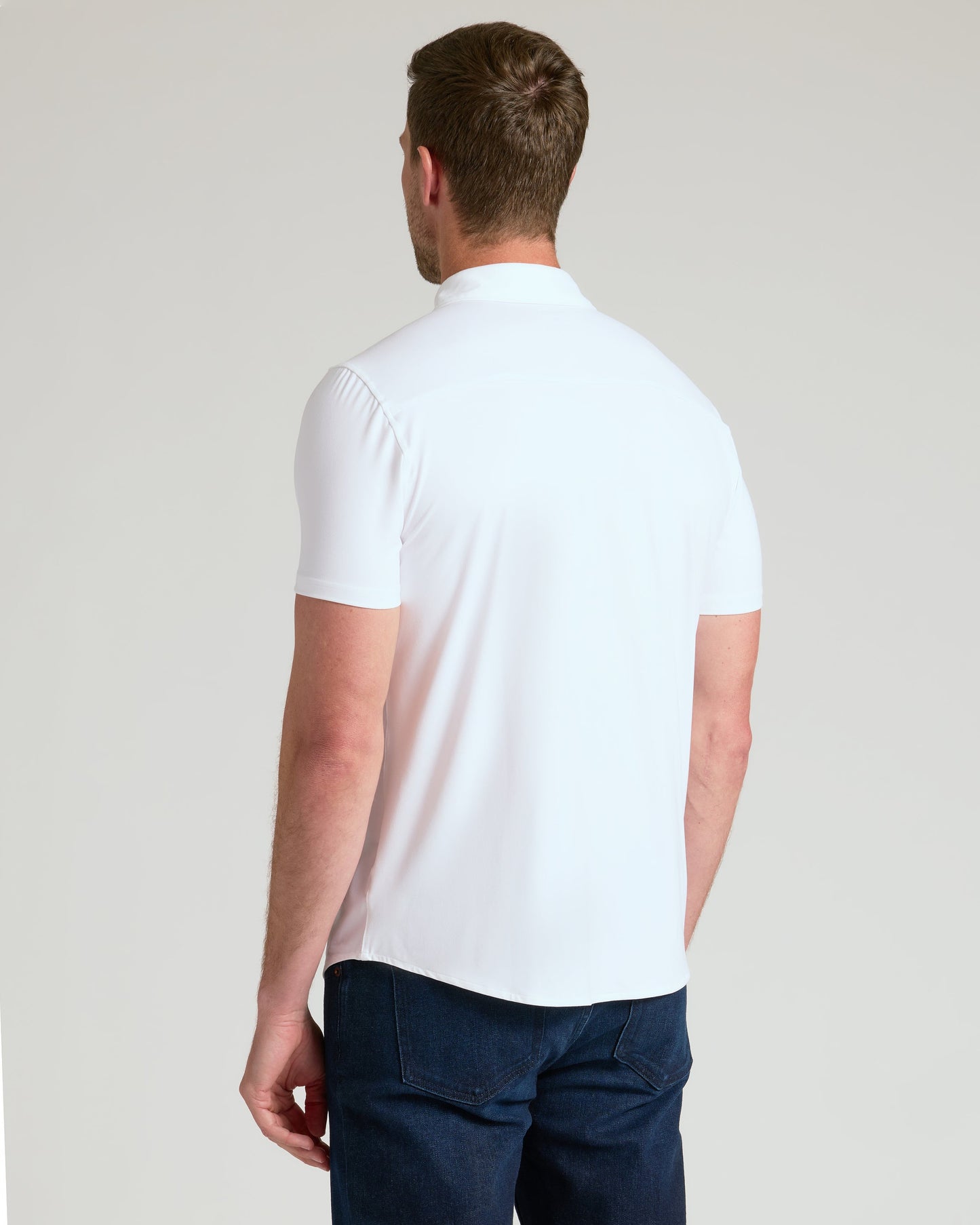 White Short Sleeve Comfort Knit Shirt