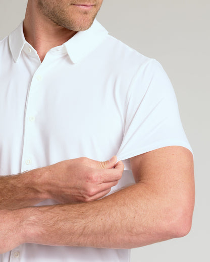 White Short Sleeve Comfort Knit Shirt