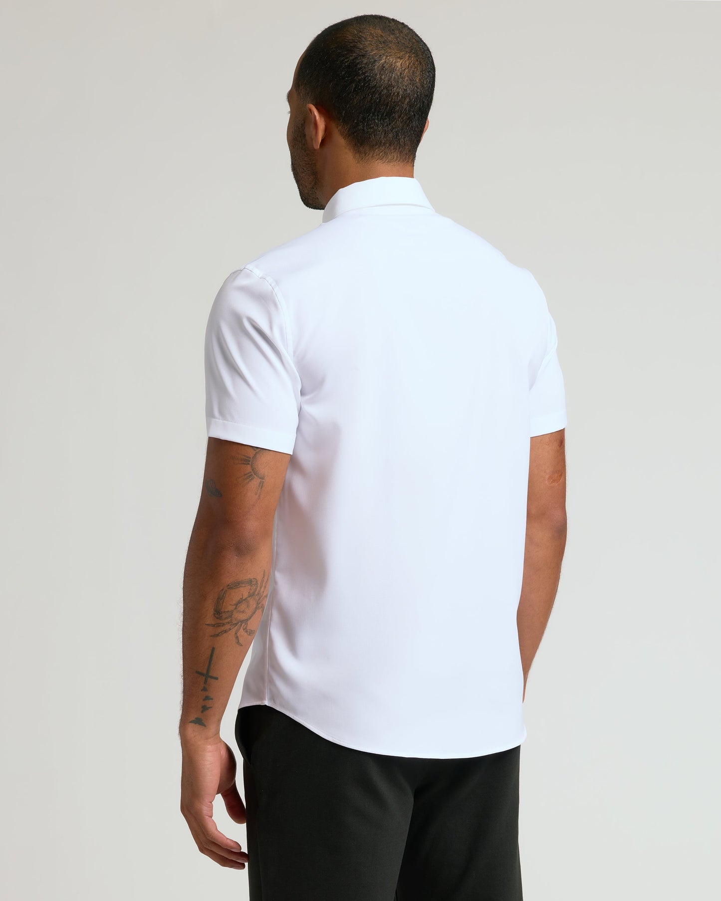 All White Short Sleeve Performance Dress Shirt 2-Pack