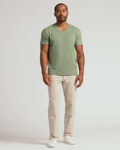 Dark Heather Bay Green Classic V-Neck