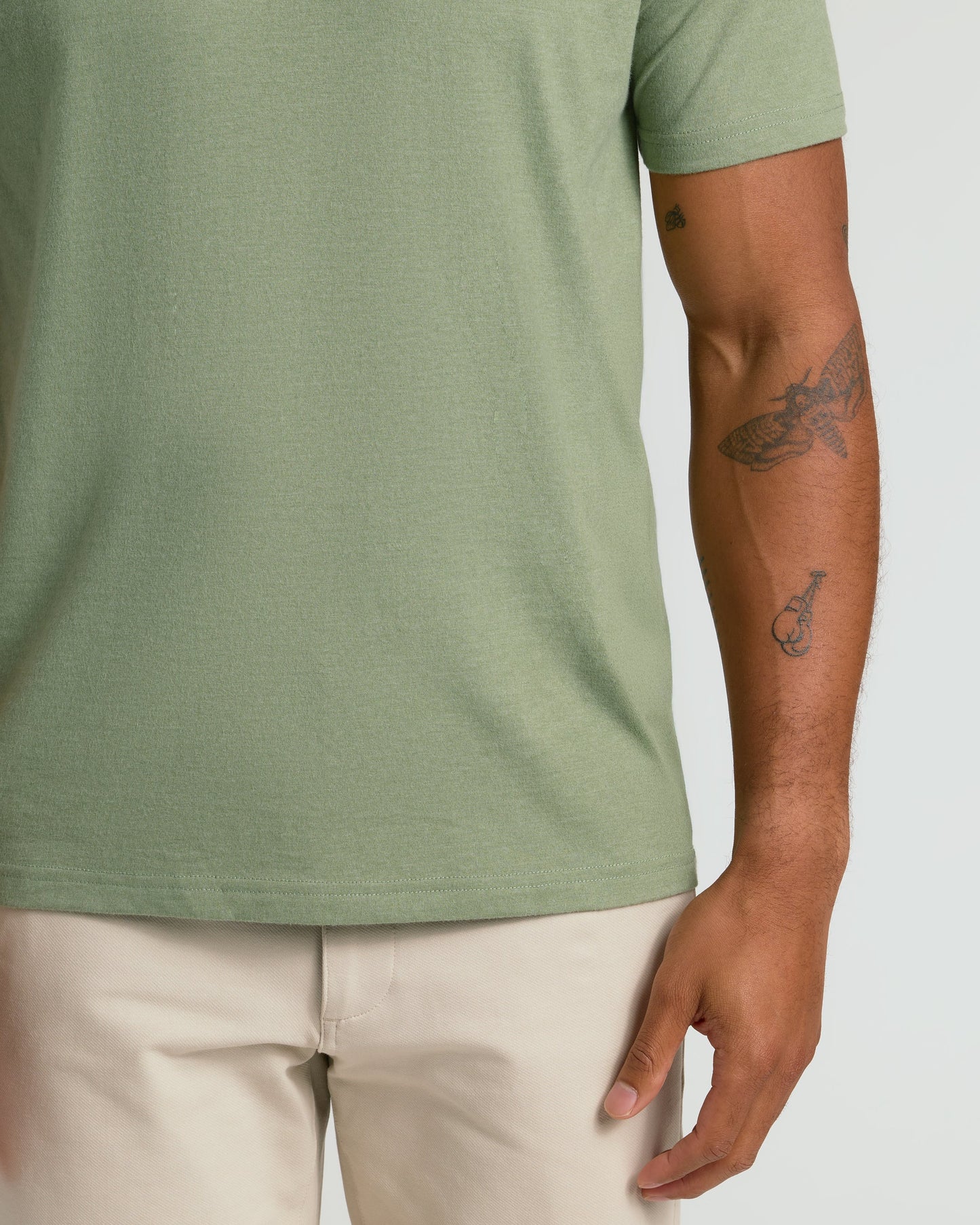 Dark Heather Bay Green Classic V-Neck