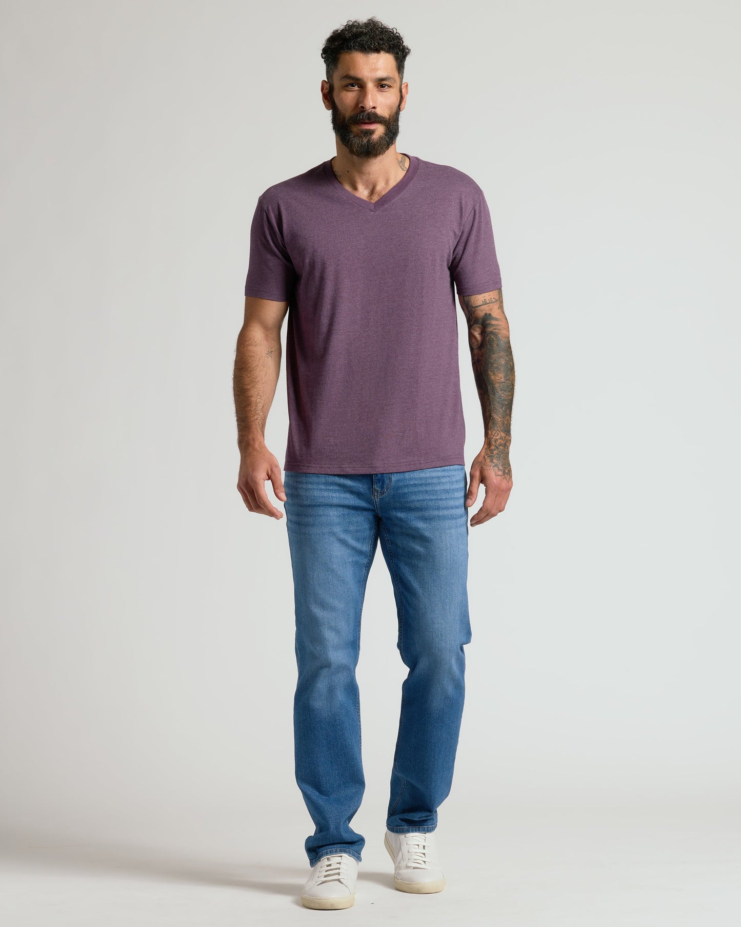 Dark Heather Plum Classic V-Neck