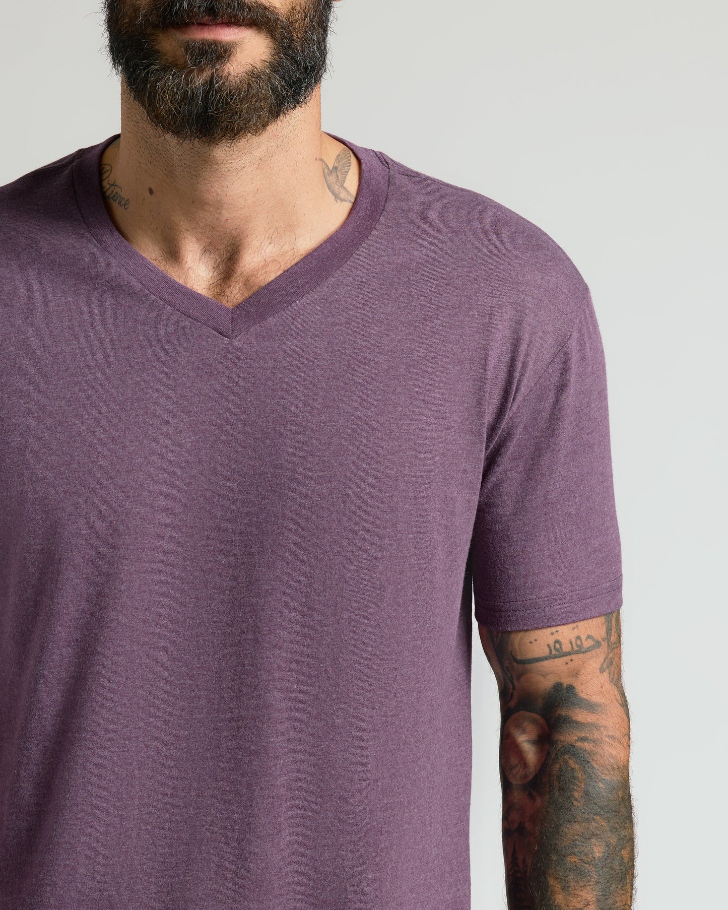 Dark Heather Plum Classic V-Neck