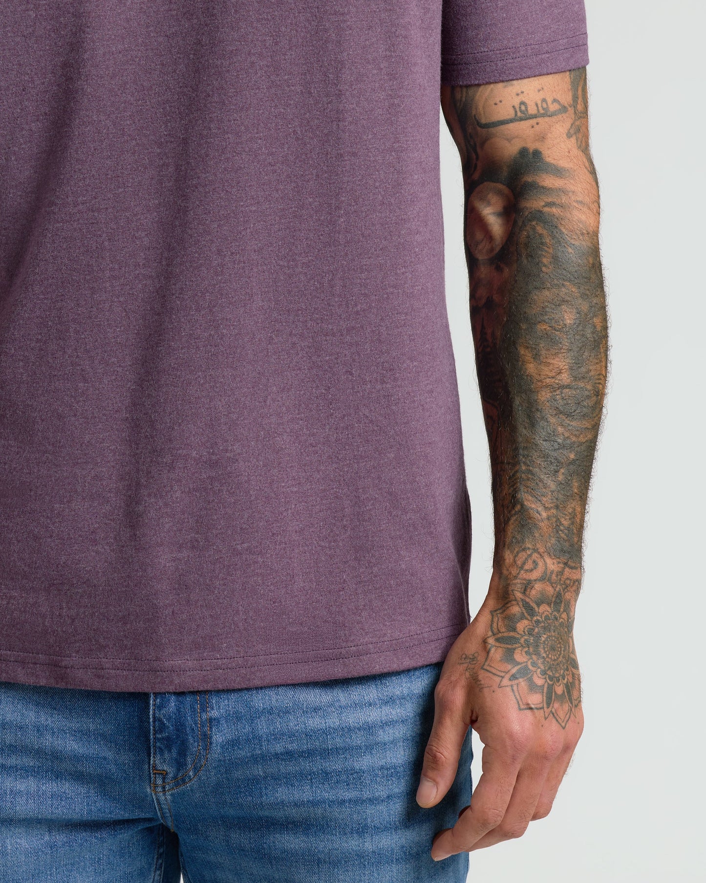Dark Heather Plum Classic V-Neck