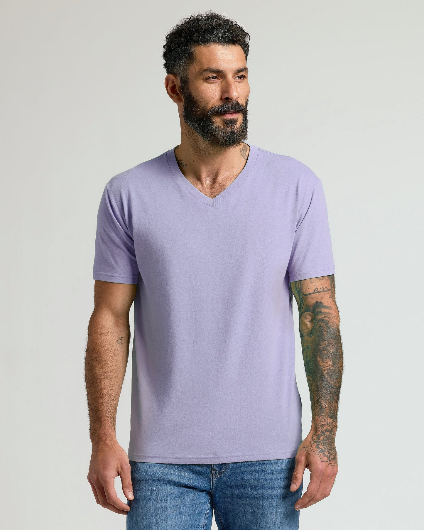 Heather Dark Orchid Classic V-Neck