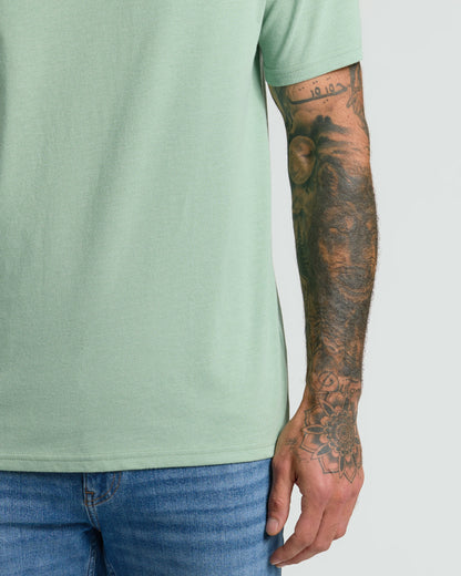 Heather Slate Green Classic V-Neck