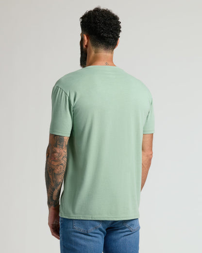Heather Slate Green Classic V-Neck