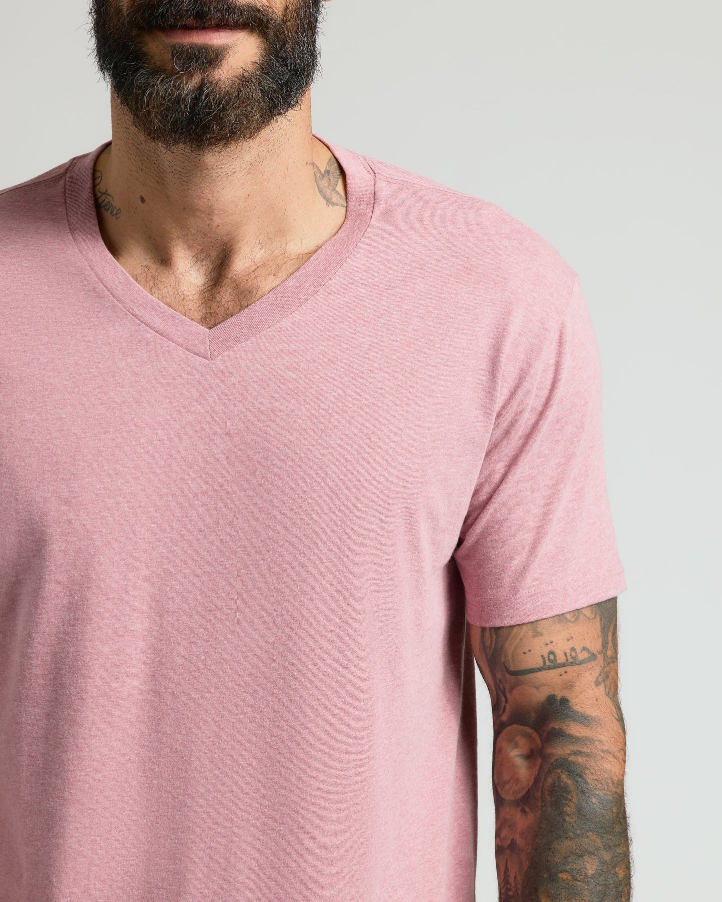 Light Heather Boysenberry Classic V-Neck