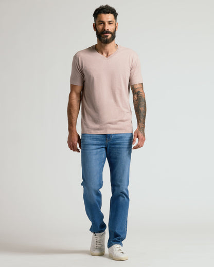 Light Heather Slate Mauve Classic V-Neck