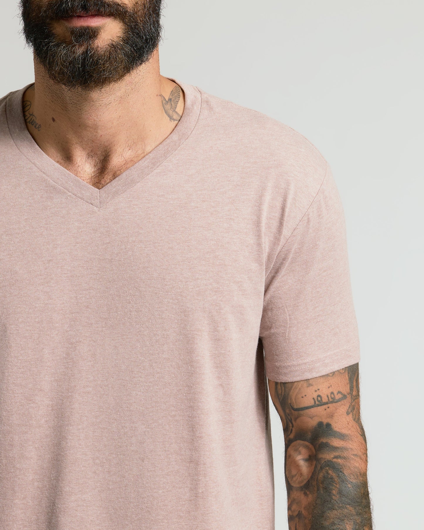 Light Heather Slate Mauve Classic V-Neck