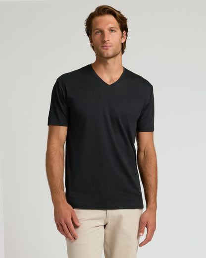 Black Premium Pima V-Neck 4-Pack