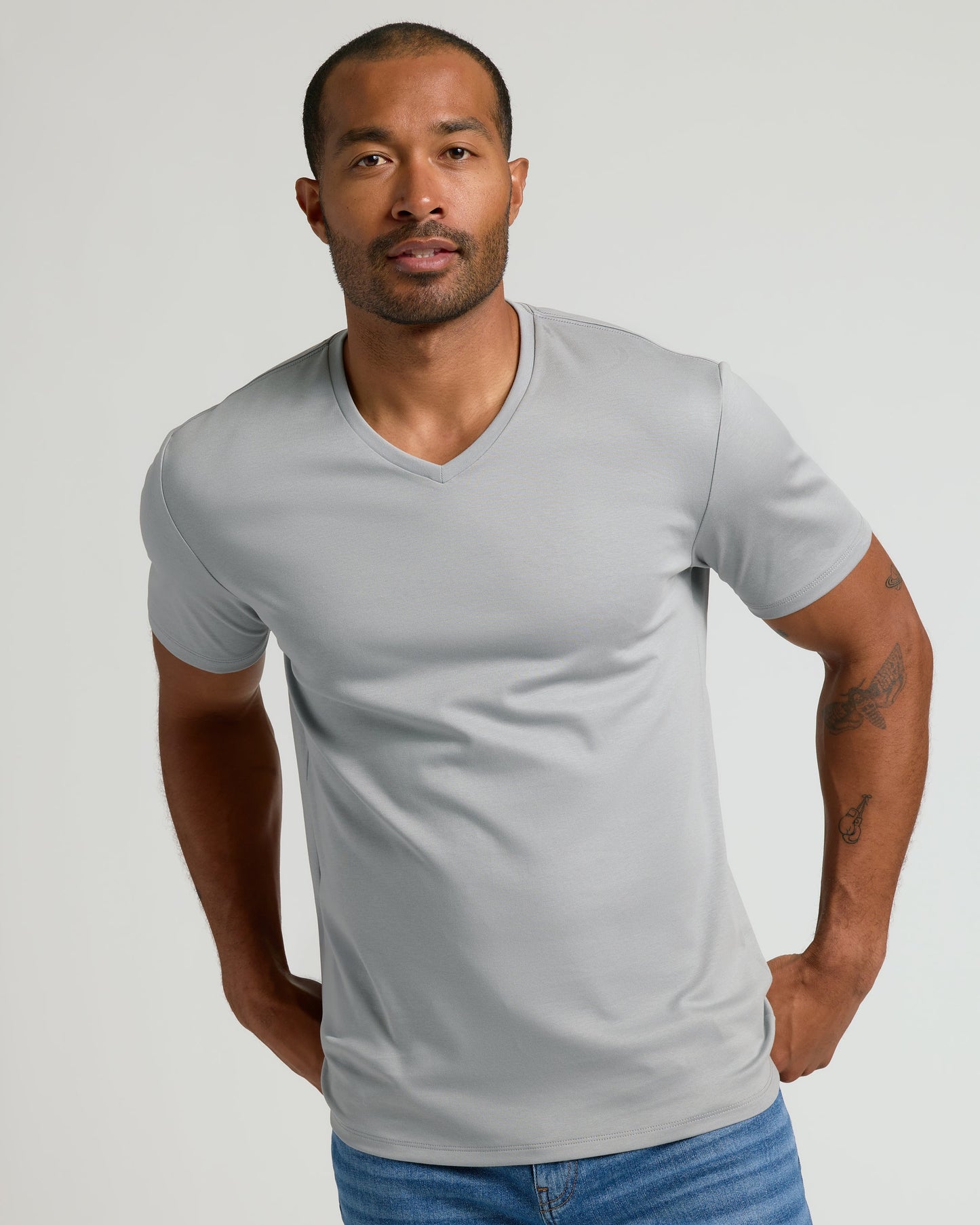 Steel White Pima V-Neck 2-Pack