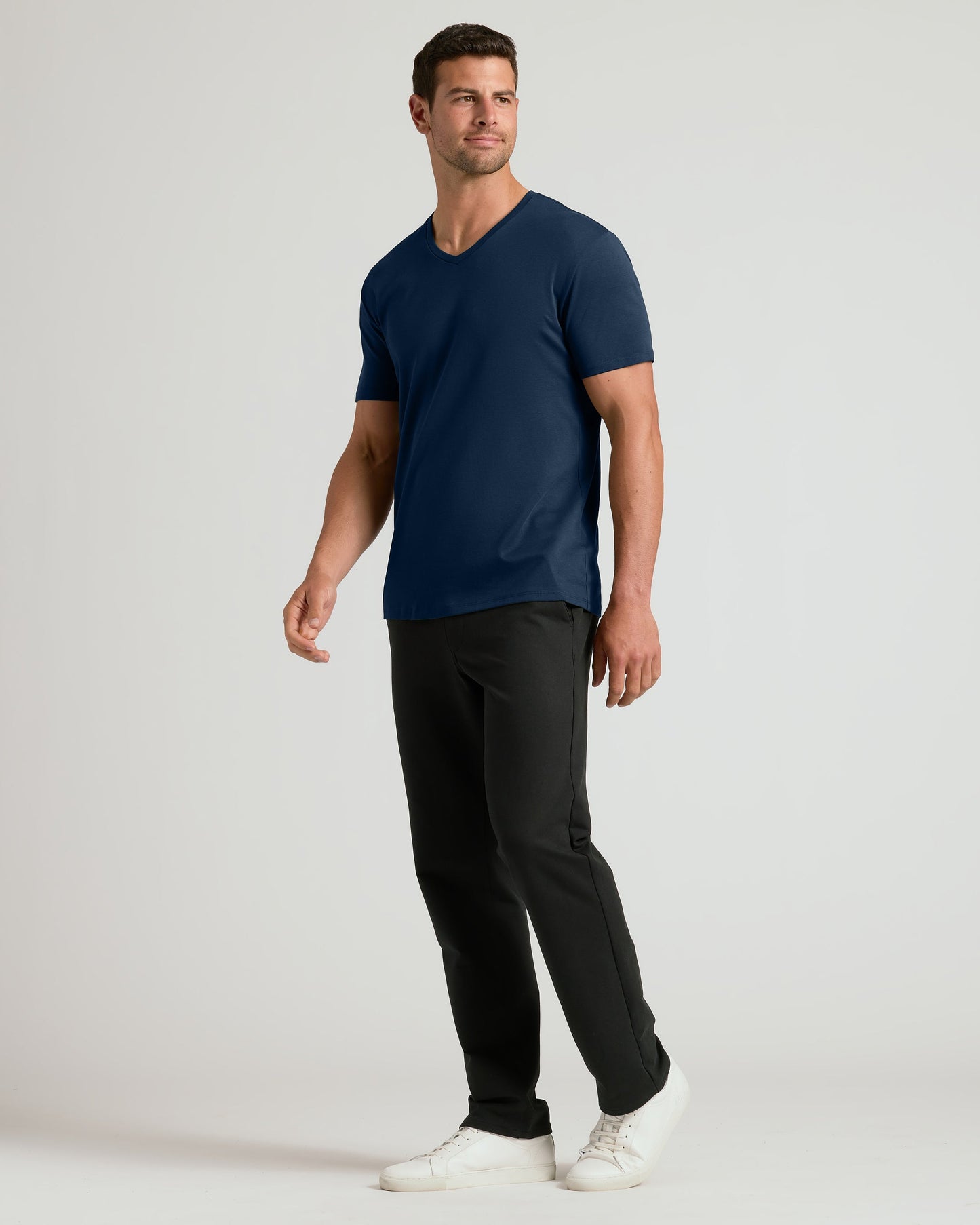 Navy Premium Pima V-Neck