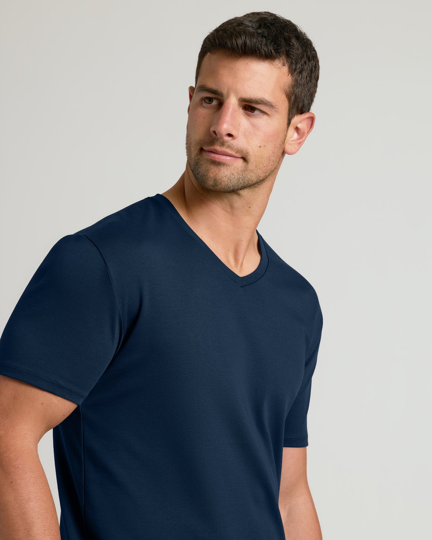 Navy Premium Pima V-Neck