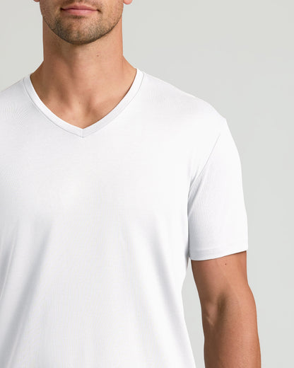 White Premium Pima V-Neck