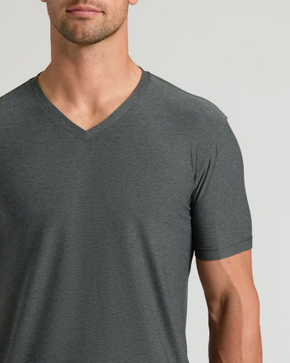 Charcoal Heather Gray Active V-Neck