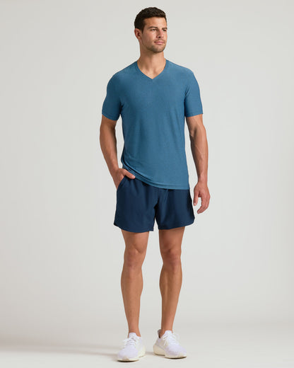 Dark Heather Bluebird Active V-Neck