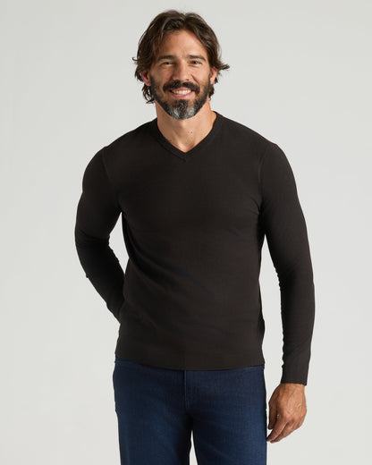 Black & Navy Dressy V-Neck Sweater 2-Pack
