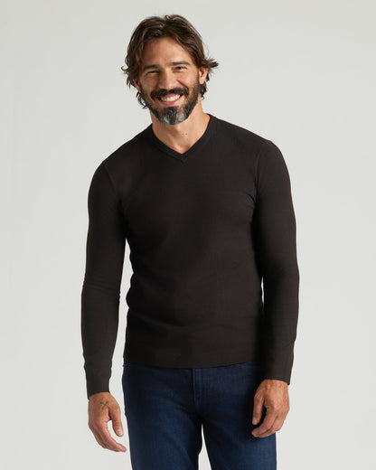 Black Dressy V-Neck Sweater
