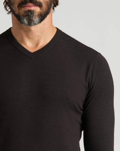 Black Dressy V-Neck Sweater