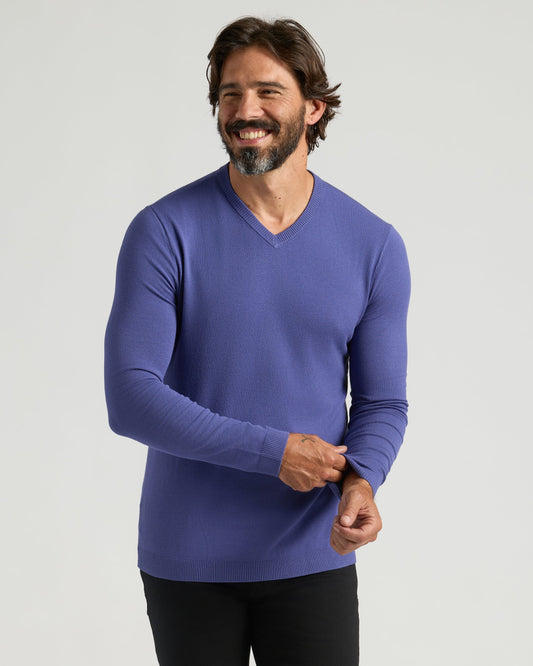 Blueberry Dressy V-Neck Sweater