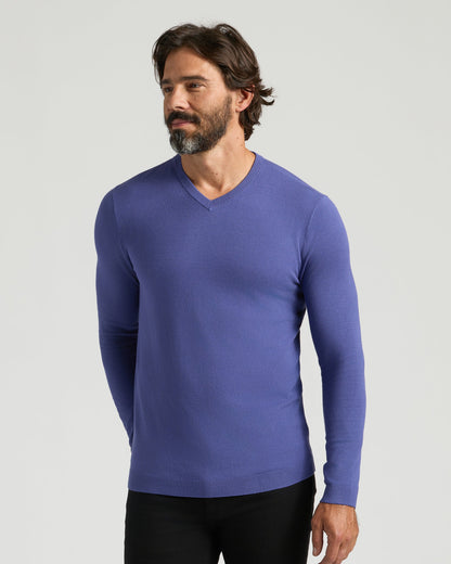 Blueberry Dressy V-Neck Sweater