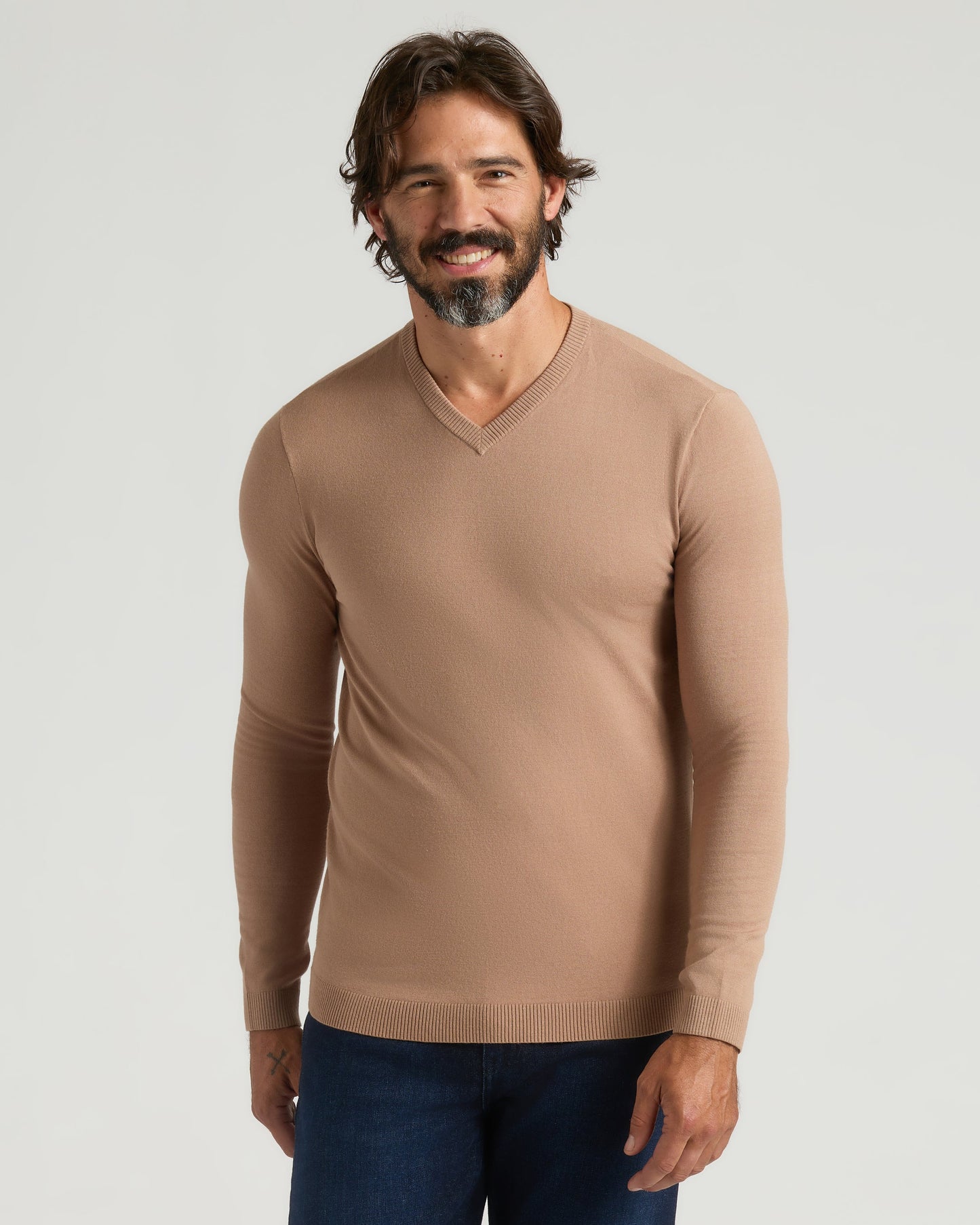 Truffle Dressy V-Neck Sweater