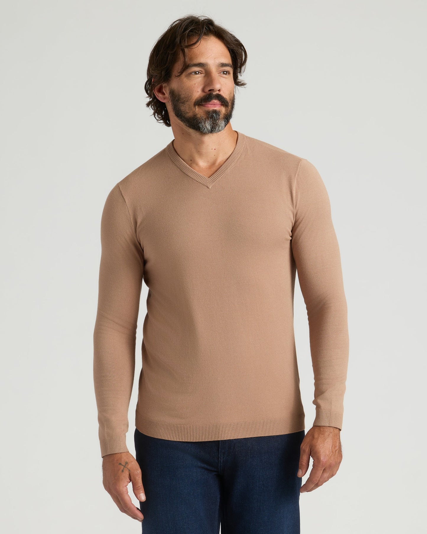 Truffle Dressy V-Neck Sweater