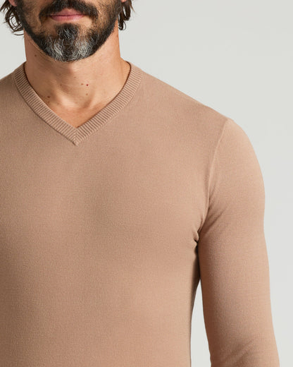 Truffle Dressy V-Neck Sweater