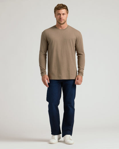 Dark Heather Sagewood Classic Long Sleeve Crew Neck