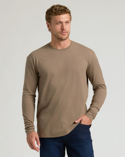 Dark Heather Sagewood Classic Long Sleeve Crew Neck
