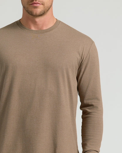 Dark Heather Sagewood Classic Long Sleeve Crew Neck