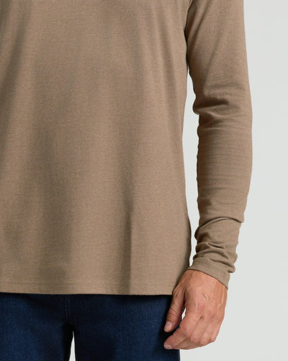 Dark Heather Sagewood Classic Long Sleeve Crew Neck