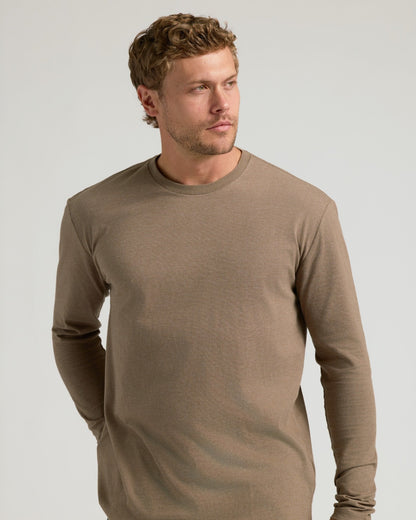 Dark Heather Sagewood Classic Long Sleeve Crew Neck