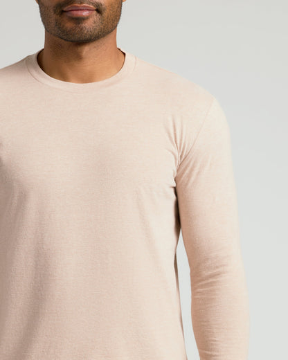 Heather Camel Classic Long Sleeve Crew Neck