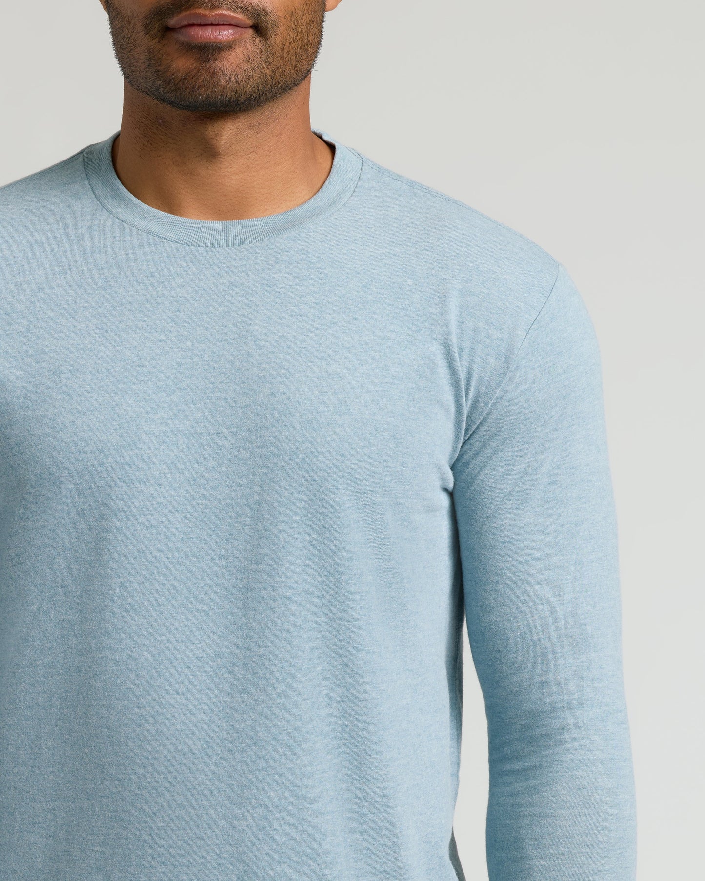 Heather Sapphire Classic Long Sleeve Crew Neck